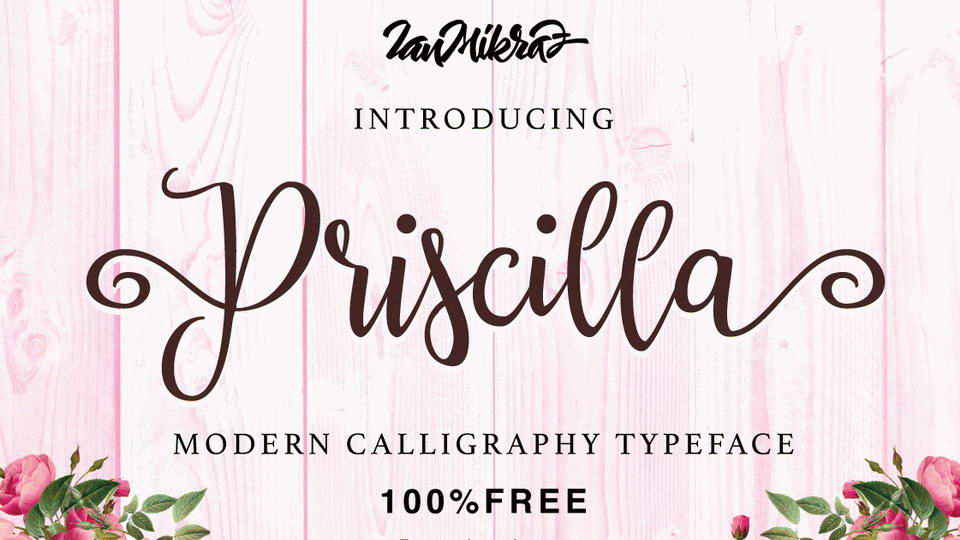 priscilla free script font