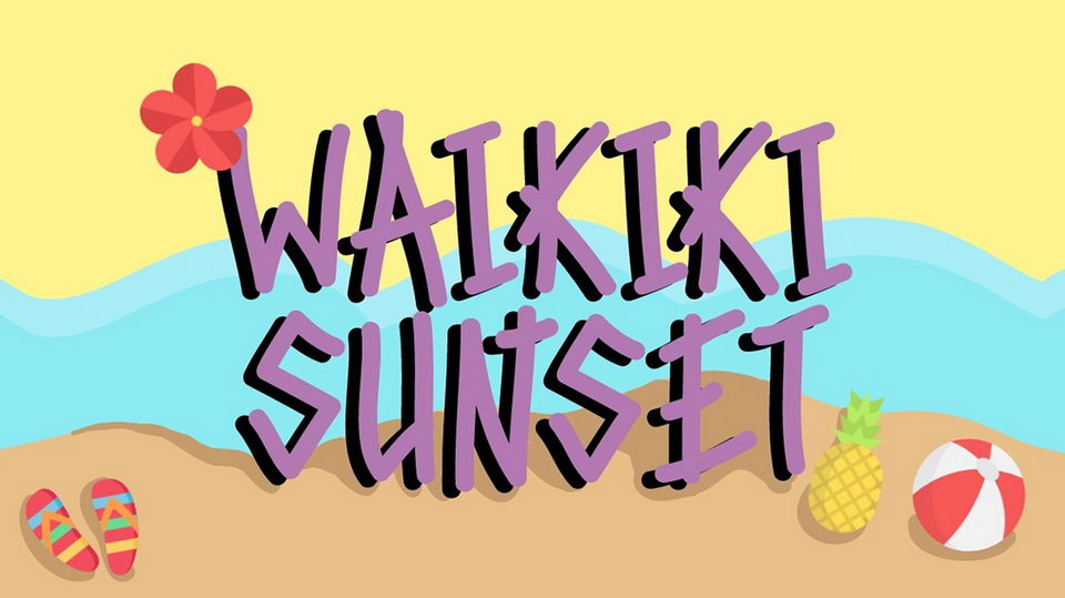 waikiki sunset free font