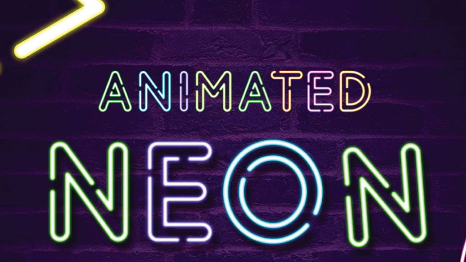 animated neon free font
