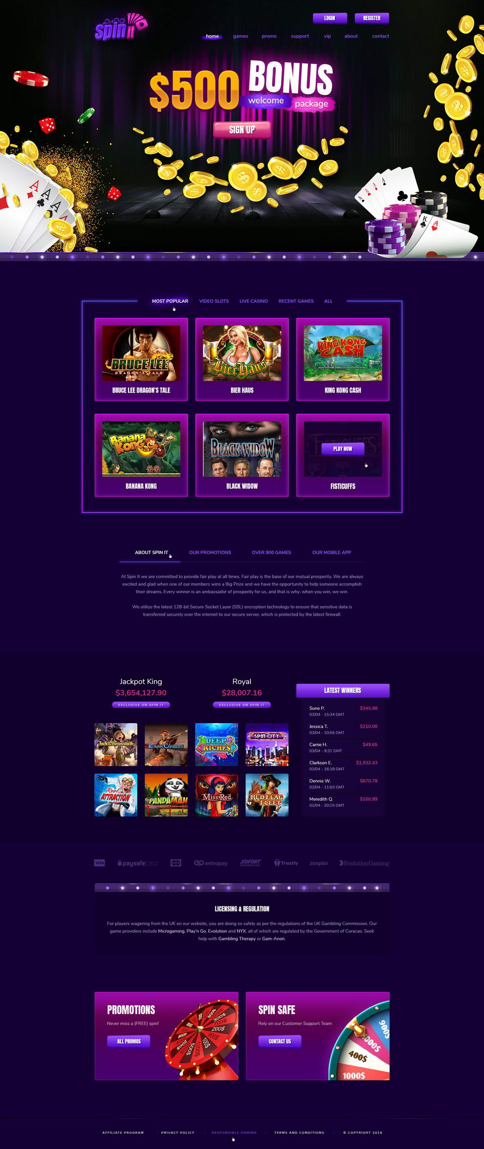 Free Casino Website Templates
